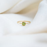 Half Pavé Peridot Ring
