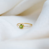 Half Pavé Peridot Ring