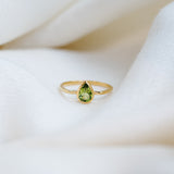 Pear Drop Peridot Ring