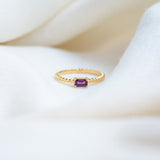 Rhodolite Garnet Twist Ring