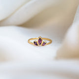 Trident Rhodolite Garnet Ring