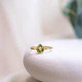 Pear Drop Peridot Ring