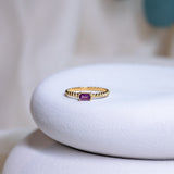 Rhodolite Garnet Twist Ring