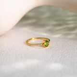 Half Pavé Peridot Ring