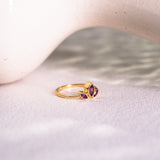 Trident Rhodolite Garnet Ring