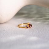 Trident Rhodolite Garnet Ring
