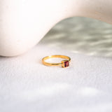 Square Garnet Ring