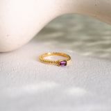 Rhodolite Garnet Twist Ring