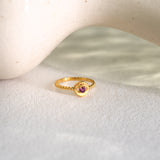 Guardian Eye Garnet Ring