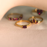Rhodolite Garnet Twist Ring