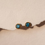 Azure Swiss Blue Topaz Stud Earrings