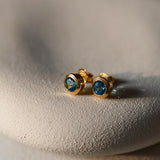 Azure Swiss Blue Topaz Stud Earrings