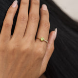 Half Pavé Peridot Ring