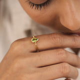 Pear Drop Peridot Ring