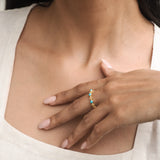Half Aura Turquoise Ring