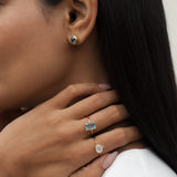 Azure Swiss Blue Topaz Stud Earrings