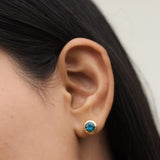 Azure Swiss Blue Topaz Stud Earrings