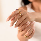 Trident Rhodolite Garnet Ring