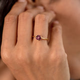 Rhodolite Garnet Circle Ring