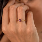 Rhodolite Garnet Circle Ring