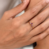 Trident Rhodolite Garnet Ring