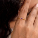 Rhodolite Garnet Twist Ring