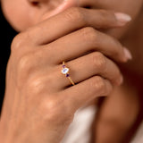 Alaina Moonstone and Garnet Ring
