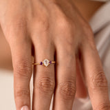 Alaina Moonstone and Garnet Ring