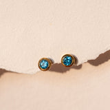 Azure Swiss Blue Topaz Stud Earrings