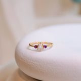 Alaina Moonstone and Garnet Ring