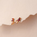 Rose Ombre Trio Studs